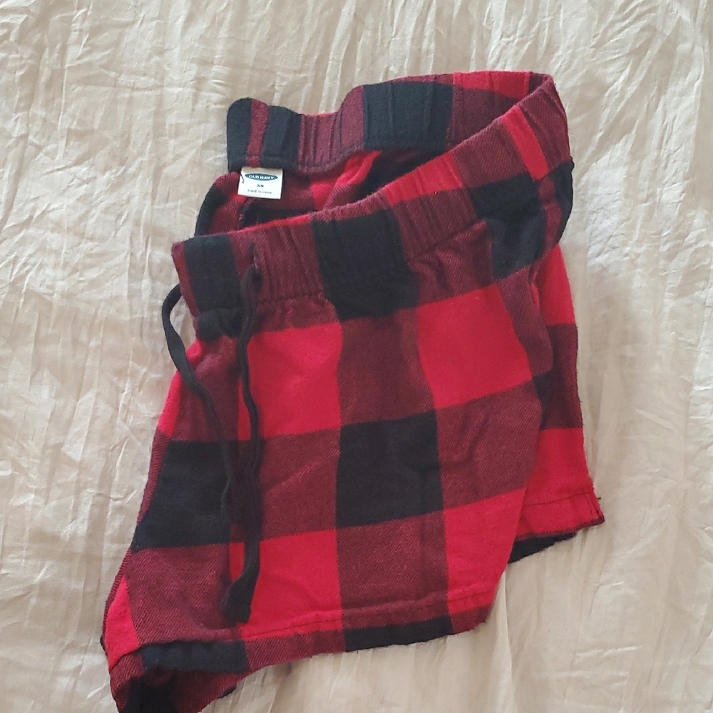 Old Navy Plaid Red/Black Flannel Shorts womens sz xs